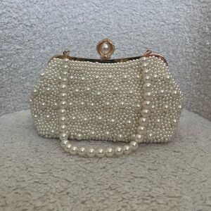 Elegant Pearl-Embellished Evening Bag